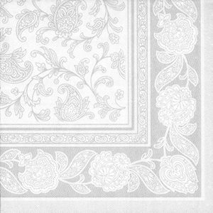 Салфетки Роял белый орнамент, 40см, 50л/уп,11682