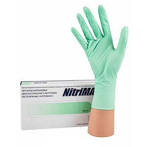 Перчатки нитриловые Nitrimax, зеленые, 100 шт/уп, М