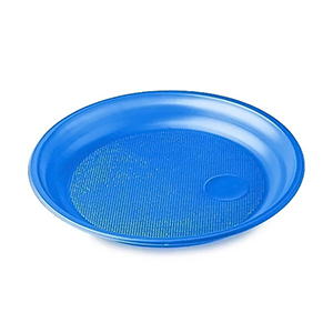 Тарелка пластиковая 20,5см, 100шт/уп, Синяя