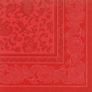 Салфетки Роял красный орнамент, 40см, 50л/уп,11667