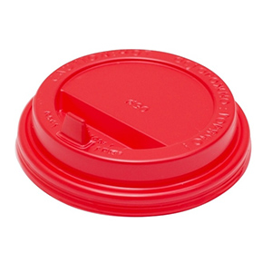 Крышка для бумажного стакана с питейником красная, 250мл, D-90, 100шт