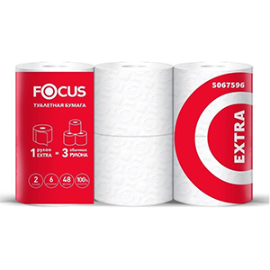 Купить туалетная бумага FOCUS EXTRA, 2сл, 6рул