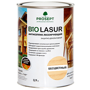 Купить защитно-декоративный лессирующий антисептик PROSEPT BIO LASUR 0,9л