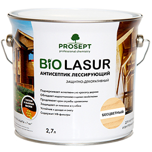 Защитно-декоративный лессирующий антисептик PROSEPT BIO LASUR 2,7л