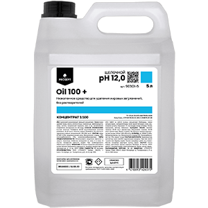 Oil 100+/Ойл 100+, ср-во (концентрат) для удаления жировых загрязнений, 5л